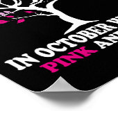 バイオレンス乳がん認知月リボンツリー ポスター (角)