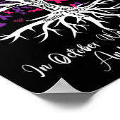 バイオレンス乳がん認知月リボンツリー ポスター (角)