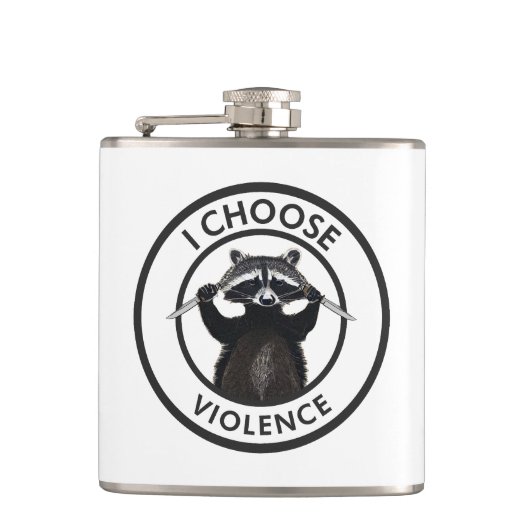 バイオレンス・ラクーンをおもしろい選ぶ フラスク (正面)