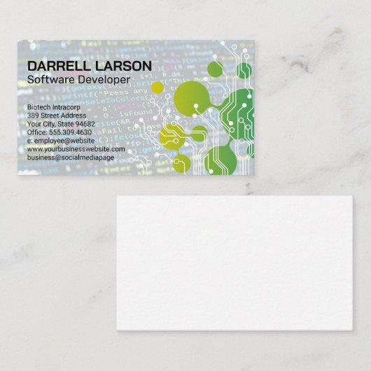 バイオ技術グラフィックス | ソフトウェアコード 名刺 (正面/裏面)