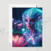 バイオ発光スイミングエイリアン ポストカード (正面/裏面)