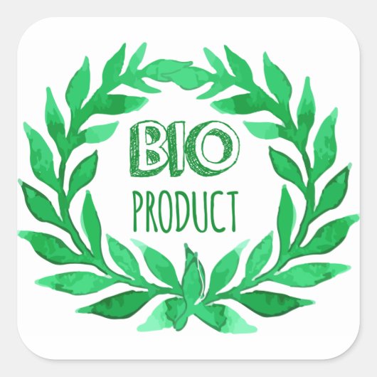 バイオ製品グリーンウォーターカラーファーム生鮮食品 スクエアシール (正面)