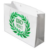 バイオ製品 グリーン ウォーターカラー ファーム フレッシュ フード ラージペーパーバッグ (裏面アングル)