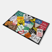 バイカラフルクマット、トレンディー交通シンボルや象徴 ドアマット (アングル)