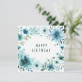 バイカラー水彩花の誕生日カード シーズンカード (スタンド正面)