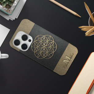 バイカラー ブラウン レザー エンボス加工 iPhone 15 PROケース