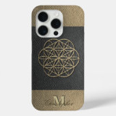バイカラー ブラウン レザー エンボス加工 Case-Mate iPhoneケース (裏面)