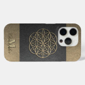 バイカラー ブラウン レザー エンボス加工 Case-Mate iPhoneケース (裏面 (横))