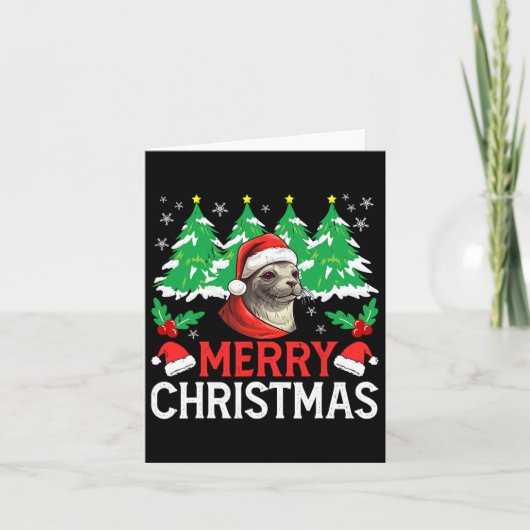 バイカルシールクリスマスパジャマの衣装クリスマスHoli カード (正面)