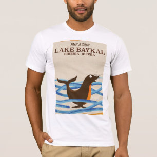 バイカル湖のアザラシ ビンテージ旅行ポスター Tシャツ