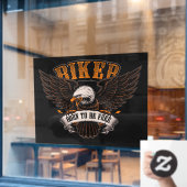 バイカーイーグル 天性自由 Motorcycle Shop ウィンドウサイン (カフェ窓)