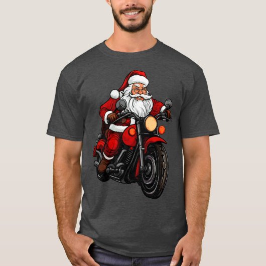 バイカーサンタクロースTシャツ Tシャツ (正面)