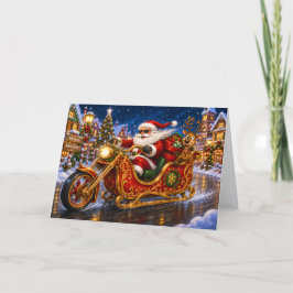 バイカーサンタチョッパーバイククリスマス シーズンカード