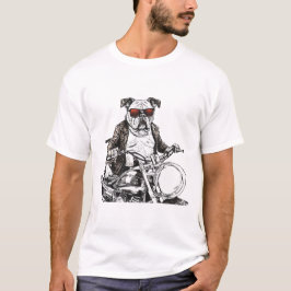 バイカーブルドッグの態度 Tシャツ