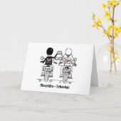 バイカー オートバイ 結婚記念日 カード (黄色い花)
