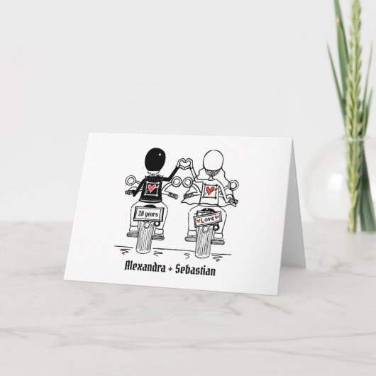 バイカー オートバイ 結婚記念日 カード (正面)