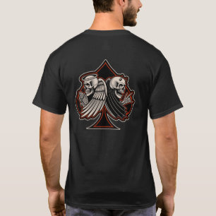 バイカー セイント オア シナー エース オブ スペード オールド スクール Tシャツ