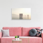 バイキングが霧の中で長い船 キャンバスプリント (インサイチュ (リビング))