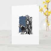 バイキングと狼 カード (黄色い花)