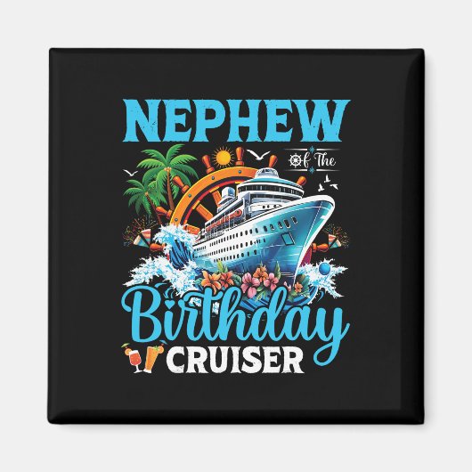 バイキングのクルーズ船の誕生日の甥 マグネット (正面)