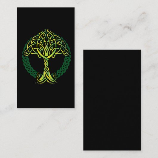 バイキングのケルト族の結び糸細工の生命の樹 名刺 (正面/裏面)