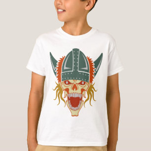 バイキングのスカルのカスタムなワイシャツ-スタイル、色を選んで下さい Tシャツ