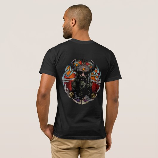 バイキングのデザインのワイシャツ Tシャツ (裏面フル)