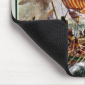 バイキングのドラゴンを攻撃するアルフレッドのゲラ マウスパッド (コーナー)