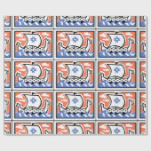 バイキングのロングボート ラッピングペーパー (フラット)