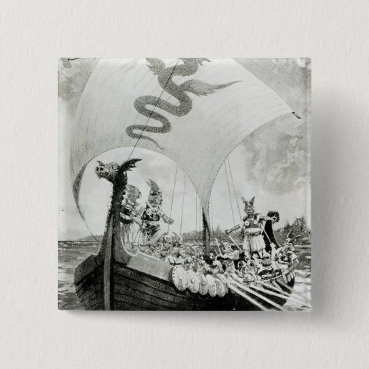 バイキングの侵入者 缶バッジ (正面)