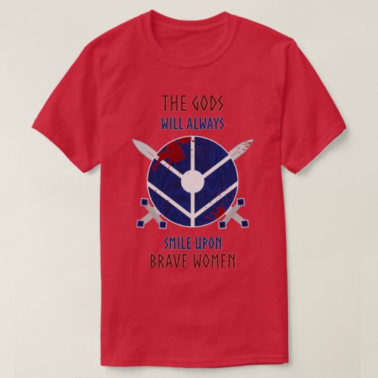 バイキングの勇敢な女性 Tシャツ (デザイン正面)