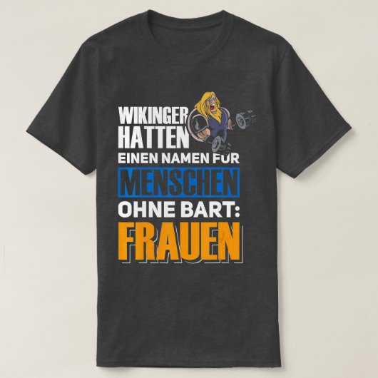 バイキングの北欧神話の人々ひげなし Tシャツ (デザイン正面)