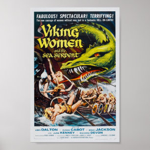 バイキングの女性およびシーサーペントの映画のポスター ポスター