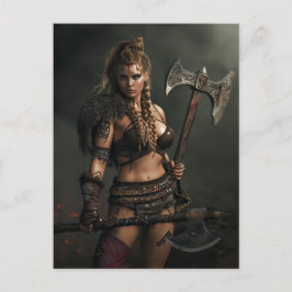 バイキングの女性の戦士の精神 チャネリング ポストカード