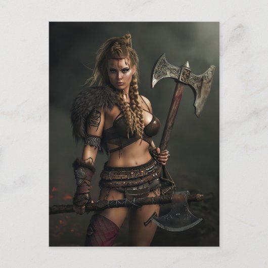 バイキングの女性の戦士の精神 チャネリング ポストカード (正面)