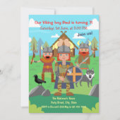 バイキングの子供たちをバースデーパーティーに呼びましょう 招待状 (正面)