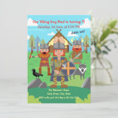 バイキングの子供たちをバースデーパーティーに呼びましょう 招待状 (スタンド正面)