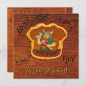 バイキングの宴への招待 招待状 (正面/裏面)