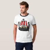 バイキングの帆船のためのバイキングの長い船 Tシャツ (正面フル)