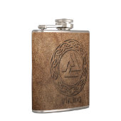 バイキングの戦士の革プリント フラスク (右)