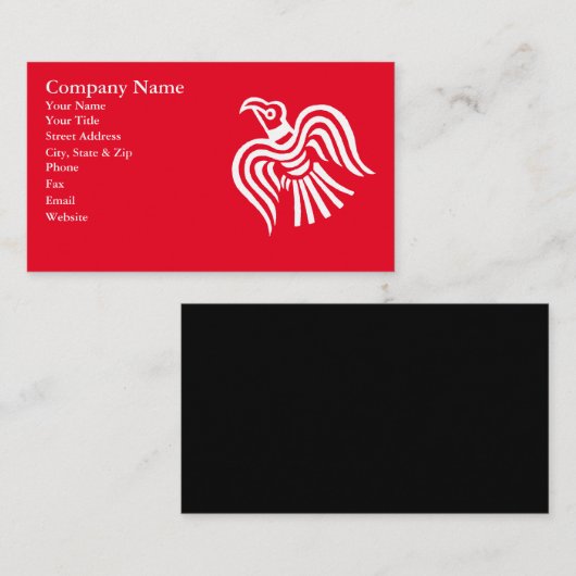 バイキングの旗のワタリガラスの記号 名刺 (正面/裏面)