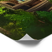 バイキングの町の滝と山 | AI Art ポスター (角)