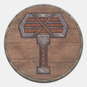 バイキングの盾のステッカー ラウンドシール