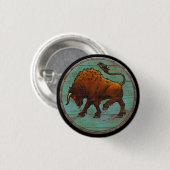 バイキングの盾ボタン- Auroch 缶バッジ (正面&裏面)