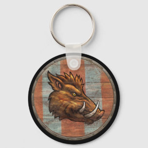 バイキングの盾Keychain -雄豚 キーホルダー