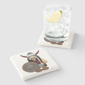 バイキングの石造りのコースター ストーンコースター (横)