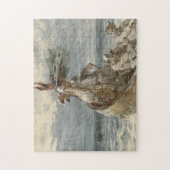 バイキングの絵を描くことを空襲するヴィンテージ(1873年) ジグソーパズル (縦)