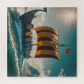 バイキングの船が波を切る ジグソーパズル (横)