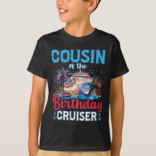 バイキングの誕生日の従兄弟 楽しいクルーズの誕生日 Tシャツ (正面)