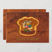 バイキングの誕生日の招待状 招待状 (正面/裏面)